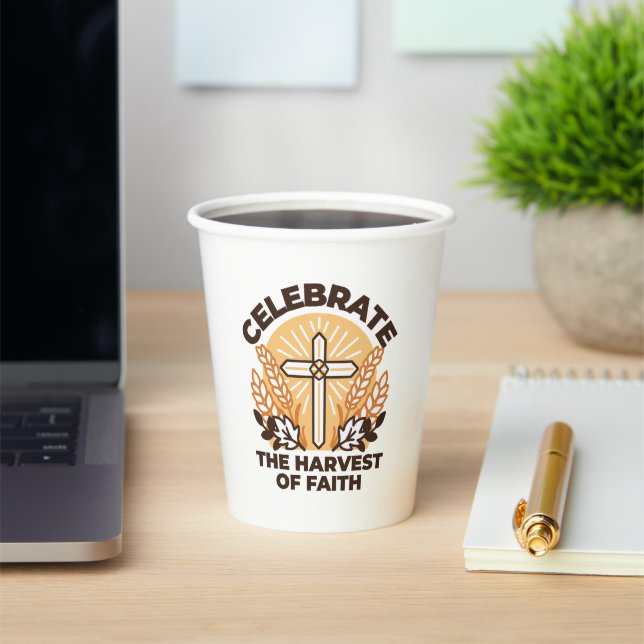 Faith Harvest Celebration – Inspirational Art Paper Cups (Insitu)