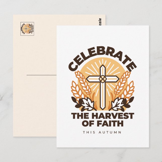 Faith Harvest Celebration – Inspirational Art Postcard (Front/Back)