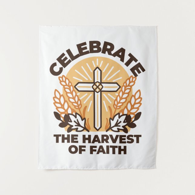Faith Harvest Celebration – Inspirational Art Tapestry (Front)