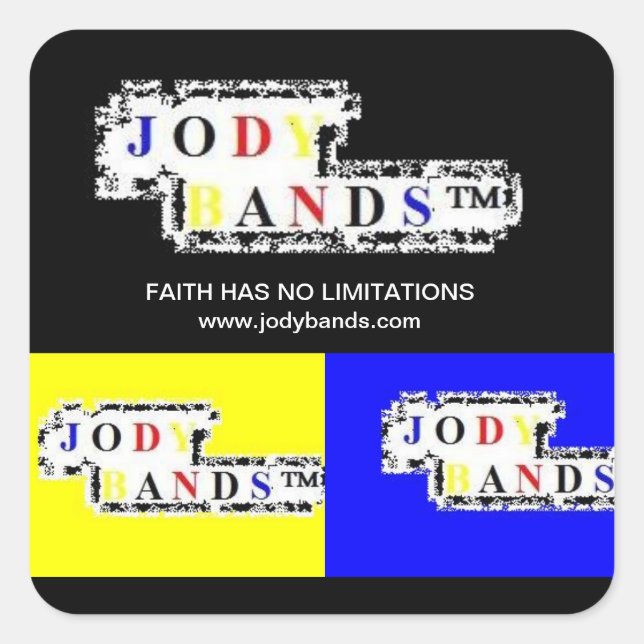 FAITH HAS NO LIMITATIONS- Black& Yellow Sickers Square Sticker (Front)