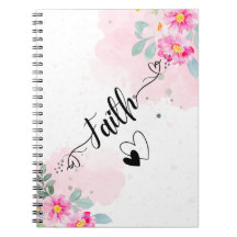 Faith & Hearts Floral Notebook