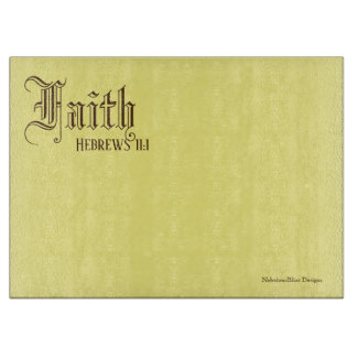 Faith Hebrews 11:1 - 15" x 11" Glass Cutting Board