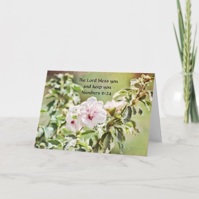 Faith Hibiscus Flower Birthday Card (Front)
