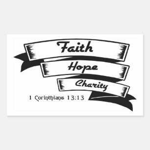 Faith hope and charity Christian design Rectangular Sticker