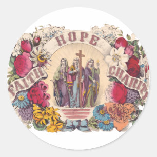 Faith, Hope and Charity Theological virtues Classic Round Sticker