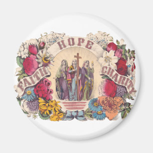 Faith, Hope and Charity Theological virtues Magnet