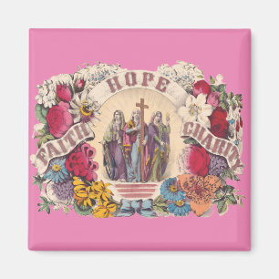 Faith, Hope and Charity Theological virtues Magnet