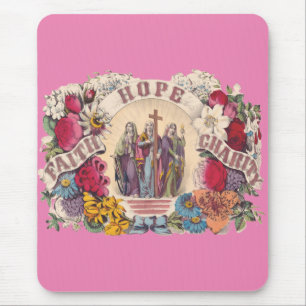 Faith, Hope and Charity Theological virtues Mouse Mat