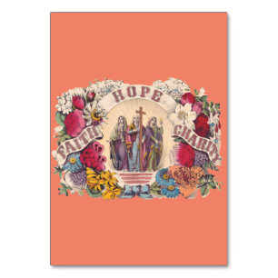 Faith, Hope and Charity Theological virtues Table Number