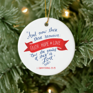 Faith Hope and Love 2 Ceramic Tree Decoration