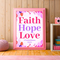 Faith hope and love Boho Christian Teen Girl Art