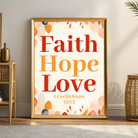 Faith, hope, and love Boho Christian Wall Art