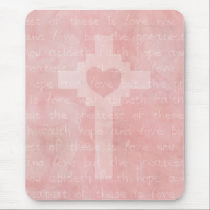 Faith Hope and Love Christian Mouse Mat