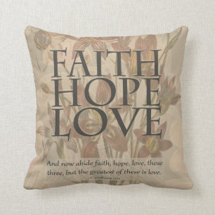 Faith, Hope and Love Cushion