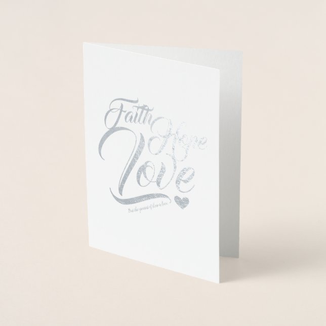 Faith Hope and Love Customisable Foil Card (Front)