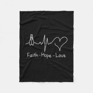 Faith hope and love fleece blanket