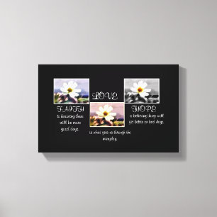 Faith, Hope and Love floral canvas