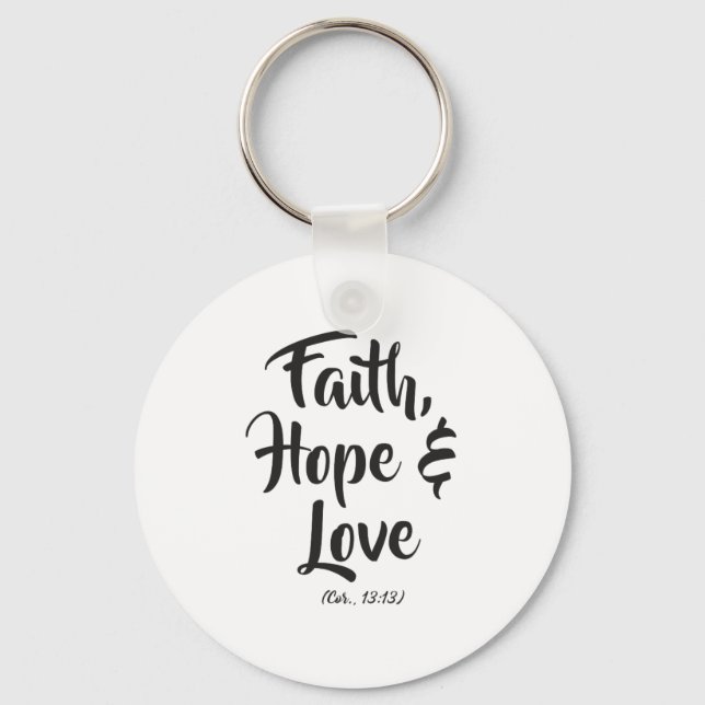 Faith, hope and love key ring (Front)