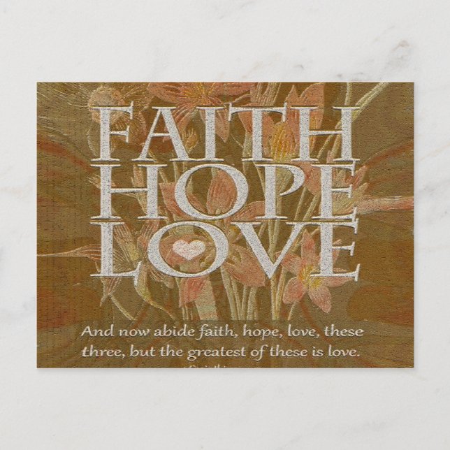 Faith Hope and Love Postcard (Front)