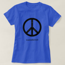 Faith, Hope, and Love T-Shirt (Blue with Black)