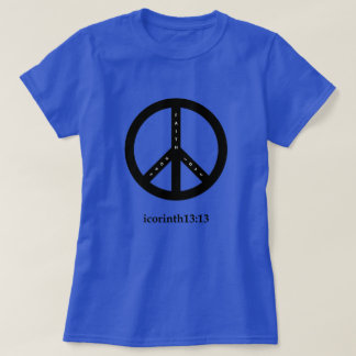 Faith, Hope, and Love T-Shirt (Blue with Black)