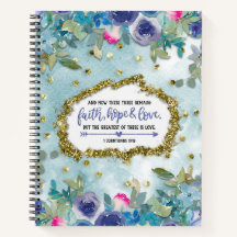 Faith, Hope, and Love with Watercolor Flowers