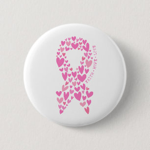 Faith Hope Breast Cancer Pink Ribbon Awareness 6 Cm Round Badge