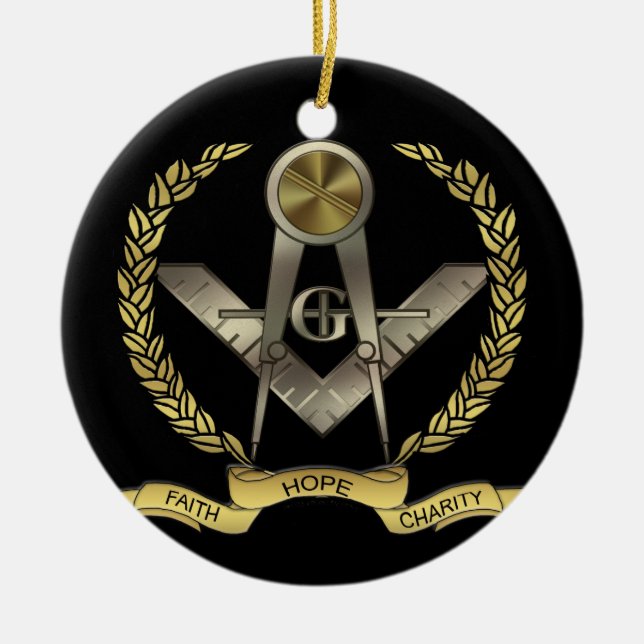 Faith, Hope, Charity Ceramic Tree Decoration (Front)