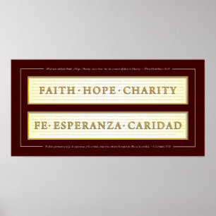 Faith, Hope, Charity in Spanish Poster