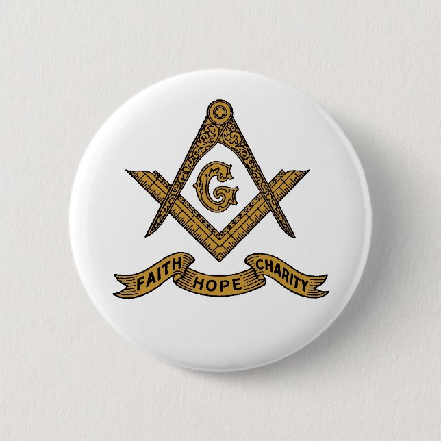 Faith Hope Charity Masonic emblem button (Front)