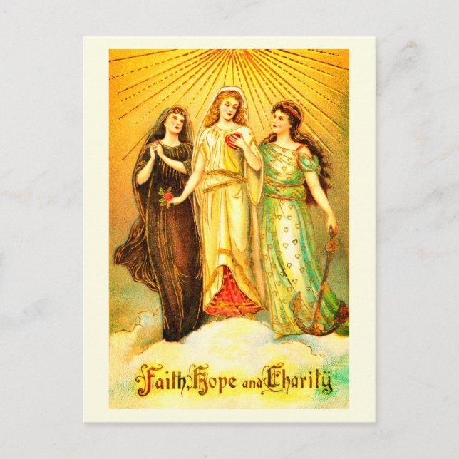 Faith Hope Charity vintage art Postcard (Front)