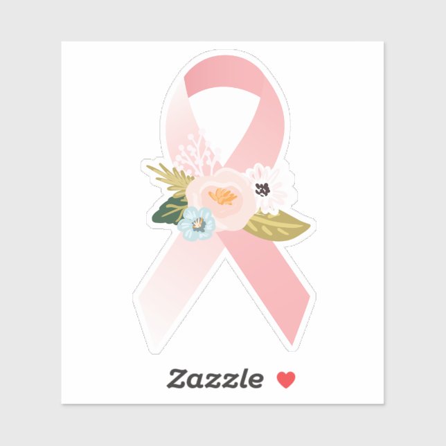 Faith Hope Cure Breast Cancer Ribbon & Florals (Sheet)