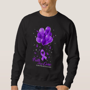 Faith Hope Cure Butterflies Purple Ribbon Cystic F Sweatshirt