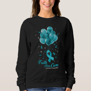 Faith Hope Cure Butterflies Teal Ribbon Tourette's Sweatshirt