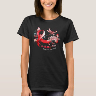 Faith Hope Cure Dragonfly Blood Clot Awareness T-Shirt