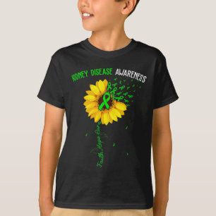 Faith Hope Cure Kidney Disease Awareness Cute Sunf T-Shirt