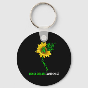 Faith Hope Cure Kidney Disease Sunflower Puzzle Pi Key Ring