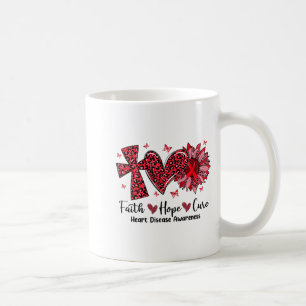 Faith Hope Cure Sunflower Leopard Heart Disease Aw Coffee Mug