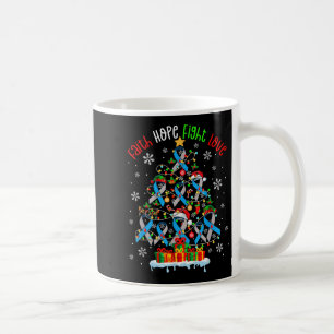 Faith Hope Fight Love Christmas Tree Diabetes Ribb Coffee Mug