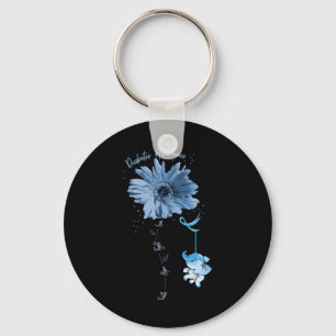 Faith Hope Fight Love Elephant Sunflower Diabetes Key Ring