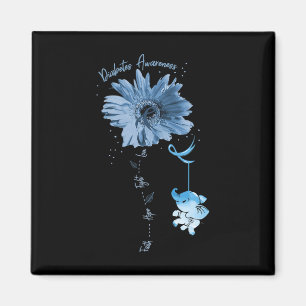 Faith Hope Fight Love Elephant Sunflower Diabetes Magnet