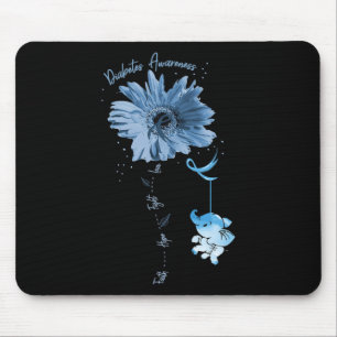 Faith Hope Fight Love Elephant Sunflower Diabetes Mouse Mat