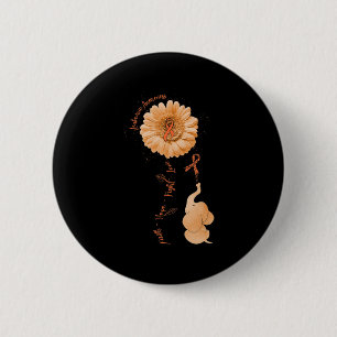 Faith Hope Fight Love Elephant Sunflower Leukaemia 6 Cm Round Badge