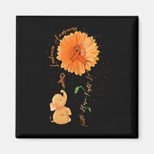 Faith Hope Fight Love Elephant Sunflower Leukaemia Magnet