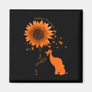 Faith Hope Fight Love Elephant Sunflower Leukaemia Magnet
