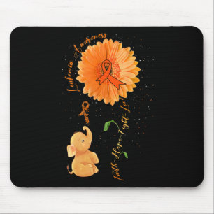 Faith Hope Fight Love Elephant Sunflower Leukaemia Mouse Mat