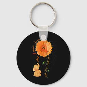 Faith Hope Fight Love Elephant Sunflower Leukemia Key Ring