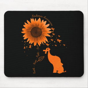 Faith Hope Fight Love Elephant Sunflower Leukemia Mouse Mat