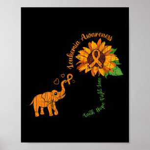 Faith Hope Fight Love Leukaemia Awareness Ribbon G Poster