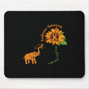 Faith Hope Fight Love Leukemia Awareness Ribbon Gr Mouse Mat